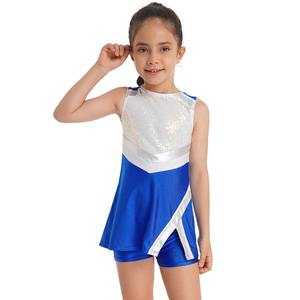 Uniforme de Animadora para Mujer, 2 Piezas, Traje de Baile, Cuello sin Mangas, Lentejuelas Brillantes, Corsé Decorado, Vestido Deportivo Impermeable - Product Image 3