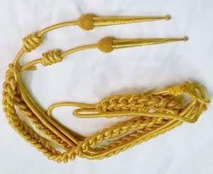 Aiguillette OEM al por mayor por encargo hombro shineGold Wire Aiguillette Gold Wire Cord con tamaño de color personalizado e impresión de logotipo - Product Image 6