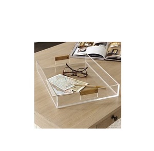Plateau de présentation en acrylique transparent personnalisé en usine, couleur blanche, plateau de présentation d'articles en acrylique de haute qualité, forme carrée, vente chaude - Product Image 5