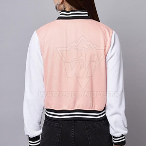 Women Letterman Jacket Casual Fashion Outerwear <b>Covered</b> <b>Button</b> Soft Material Custom Design Wholesale Supplier - Product Image 3