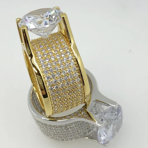 Joyería de moda fina Anillo de bodas de plata de ley 925 Anillo de compromiso de diamante de moissanita VVS de corte redondo para hombre - Product Image 5