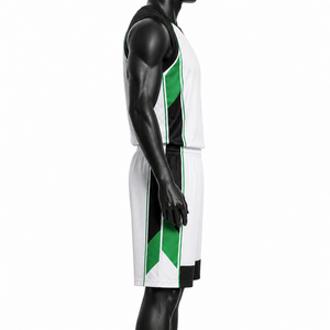 Uniforme de Baloncesto Personalizado para Hombre, Blanco y Verde, Transpirable, de Malla, Sublimado, Pantalones Cortos Deportivos para Equipo, Venta al Por Mayor OEM - Product Image 4