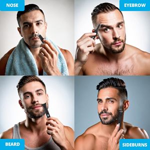 Tondeuse à poils de nez professionnelle 4-en-1 pour hommes, sans douleur, rechargeable par USB, étanche IPX6, facile à utiliser - Produit en plastique pour la maison - Product Image 4