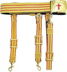 Cinturones de Cuero y Tela con Hebilla de Caballero Templario Masónico de Alta Calidad al Mejor Precio, Insignia Masónica, Cruz Roja, Masones Libres - Product Image 6