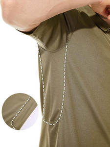 Polos de manga corta de verano suaves de alta calidad para hombres, camisetas de entrenamiento de diseño básico con cuello simulado informal con cremallera de cuarto - Product Image 4
