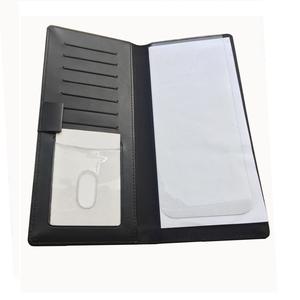 Couverture de chéquier de voyage à deux volets en cuir véritable bloquant la RFID - Product Image 1