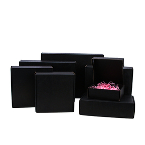 Caja de regalo corrugada negra de 3 capas, caja de embalaje para fiestas y bodas, compatible con tamaño personalizado y logotipo impreso - Product Image 1