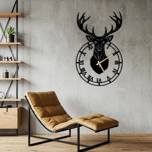 Elegante Reloj de pared de metal de Reno negro El diseño contemporáneo agrega un toque sofisticado y único a cualquier habitación u espacio de oficina - Product Image 2