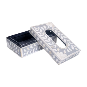 Caja de pañuelos rectangular con incrustaciones de hueso, diseño moderno y sostenible - Product Image 5