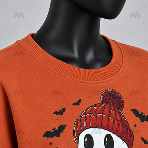 Sudaderas de Felpa Casuales Transpirables con Estampado de Fantasma y Calabaza para Mujer, Tallas Grandes, Manga Larga, Cuello Redondo, Venta al por Mayor - Product Image 4