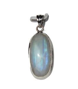 Compra colgante de piedras preciosas indias hecho a mano estilo bohemio joyería de cristal de Plata de Ley 925 Ajuste de bisel de piedra lunar cabujón ovalado - Product Image 5