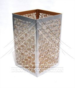 Portavelas Moderno de Metal Calado para Velas de Té |   Farol Decorativo Dorado Cortado con Láser, Portavelas de Lujo para Decoración de Bodas y Hogar - Product Image 6