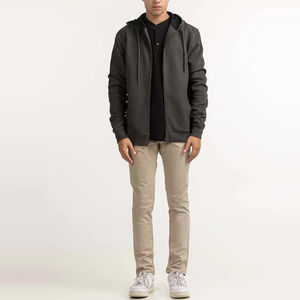 Sudadera con capucha de cremallera de peso ligero y de moda para hombres/Venta directa de fábrica Mejor diseño Sudadera con capucha de cremallera para hombres Tarifa al por mayor OEM personalizado - Product Image 2
