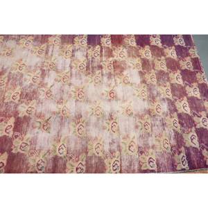 Vintage 4.5x6.3ft Purple Beige Wool <b>Rug</b> Classic <b>Large</b> Area Turkish Rectangle Hallway Pattern for <b>Bedroom</b> with Latex Backing - Product Image 5