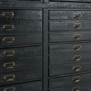 MRS WOODS armadio da soggiorno in legno nero di grandi dimensioni in legno di recupero armadio in legno rustico alto stile <span class=keywords><strong>Vintage</strong></span> - Product Image 4