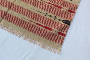 Coton tissé à la main 4x6 ft Dhurrie tapis indien Artisan fait Tressé Technique Géométrique Zig Zag Motif Plusieurs Couleurs Fabriqué - Product Image 4