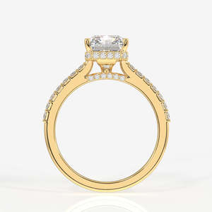 Anillo de Plata de Ley con Diamante Moissanite de Corte Radiante y Halo Oculto, Categoría de Producto Elegante - Product Image 5
