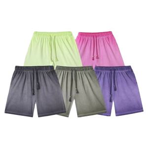 Shorts pour hommes en coton 100% de style streetwear personnalisé, 420g, coupe ample vintage avec cordon de serrage, effet délavé à l'acide - Product Image 4