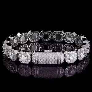 Moissanite VVS Pulsera de tenis de diamante de corte redondo Joyería helada para mujer Plata de Ley 925 - Product Image 5