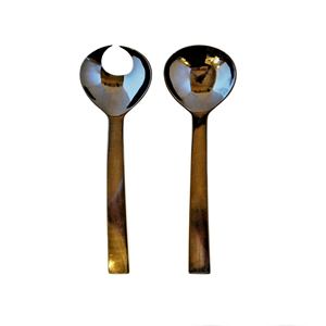 Juego de Cucharas para Ensalada de Cuerno de Búfalo Lacado a Mano, Juego de Servir Ensaladas de Madera Natural con 2 Espátulas, Utensilios Hechos a Mano Sostenibles - Product Image 6