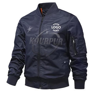 Personalizable Hombres Primavera Bomber Varsity Chaqueta Cortavientos de lona con diferentes colores Fabricante de ropa al aire libre - Product Image 4