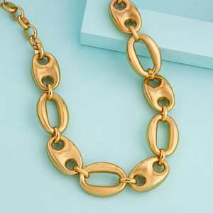 Collar Bohemio de Moda 192072, Chapado en Oro, Aleación de Zinc, Cuentas Geométricas, Cruz, Patrón Numérico, Diamante, Perla, Ideal para Fiestas - Product Image 1