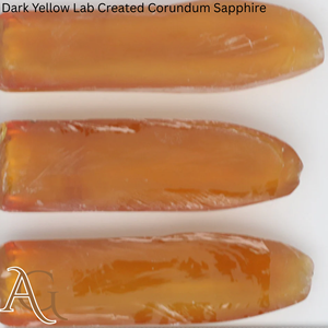 Bolas de corindón y zafiro sintético cultivado en laboratorio, de color amarillo oscuro, con corte lapidario simulado de fusión por llama. - Product Image 5