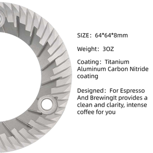 Máquina de café recubierta de Titanio Fresa plana 64mm Piezas de máquina de espresso Reemplazo Molinillo de espresso de alto rendimiento Rebabas planas - Product Image 5