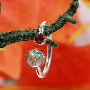 Anillo fino de plata de ley 92,5, multiturmalina Natural, estilo Hip Hop Vintage con patrón de estrella, juego de platino chapado en rodio - Product Image 6