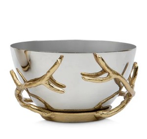 Offre Spéciale Bol de service en bois de cerf de luxe moderne et de luxe haut de gamme en acier métallique avec base en aluminium pour la maison et la cuisine - Product Image 1