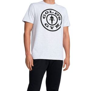 Plaque de poids T-shirt de sport gris coton biologique T-shirt de gymnastique respirant vêtements de sport musculation Fitness Shirt Regular Fit Golds Gym - Product Image 6