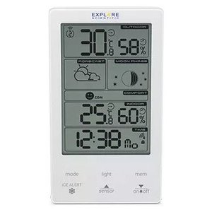 Station météo WSH4009, thermomètre numérique intérieur/extérieur, hygromètre avec horloge et prévisions, 2 alarmes - Product Image 1