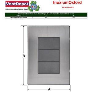 Cubierta de pared en blanco, MXIUF-002, 2 piezas, placa en blanco, plateado/Oxford, acero inoxidable/PC. - Product Image 4
