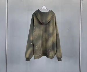 เสื้อฮู้ดซิปคู่แบบสั้นของผู้ชายเสื้อฮู้ดแบบซิปรูดซิปขนาดใหญ่ผ้าคอตตอน Hoodie100 % ซิปเต็มแนวสตรีท - Product Image 4