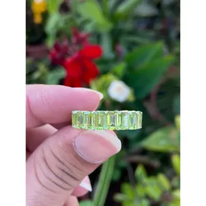 Bague en péridot naturel, argent sterling 925, bague en pierres précieuses faite à la main pour femmes, fournisseur de bijoux en gros - Product Image 1