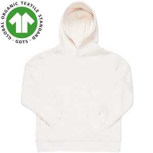 Mujeres 100% algodón orgánico Fleece Pullover Hoodie Natural Heavyweight 9 oz, GOTS certificado sostenible sudadera al por mayor - Product Image 3