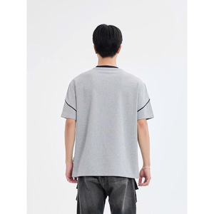 NH27 Camiseta de manga corta con cuello redondo para hombre, tela de algodón transpirable de ajuste moderno, estilo versátil para uso diario - Product Image 2