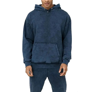 Fabricant de survêtements pullover à logo personnalisé Survêtement évasé de haute qualité Survêtement personnalisé pour hommes 100% coton délavé à l'acide - Product Image 4