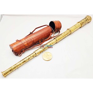 Telescopio de Spyglass antiguo, estuche de cuero de latón náutico, herramienta de navegación marítima coleccionable para caza al aire libre para Navidad - Product Image 5