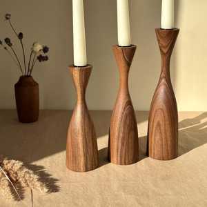 Bougeoir en bois fait main pour tables de mariage ou table à manger bougeoir à prix abordable de HWC - Product Image 4