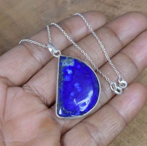 Collier pendentif en argent sterling avec lapis-lazuli, pierre de naissance de décembre, bijoux faits à la main pour femmes, cadeau - Product Image 4