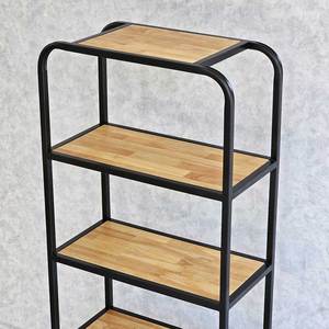 ชั้นวางของตกแต่ง KTB68136 โครงเหล็กพร้อมท็อปไม้ยางพารา ขนาด 60x30x140 ซม. แบบตั้งพื้น สำหรับห้องนั่งเล่น - Product Image 5