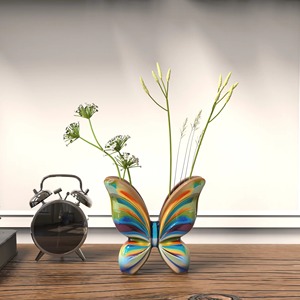 Diseño llamativo minimalista nórdico Simple moderno en forma de mariposa florero de cerámica porcelana colorido jarrón de mesa - Product Image 5