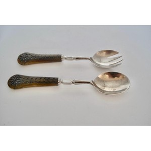 Precio al por mayor, servidor de ensalada de madera y Metal, ensalada para utensilios de cocina, vajilla, herramienta para ensalada, cubiertos de madera, cuchara, tenedor, Juego - Product Image 5