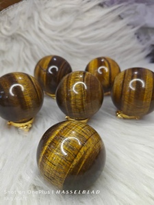 Sphère de cristal d'œil de tigre naturel polie, pierre de guérison de 50-55 mm, boule décorative en pierre précieuse pour la décoration intérieure, la méditation, cadeau - Product Image 4