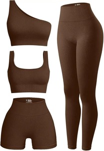 Conjunto de Yoga Transpirable Estampado para Otoño e Invierno para Mujer, Sujetador Deportivo Sin Costuras, Leggings de Spandex/Poliéster, Comodidad Urbana - Product Image 5