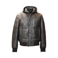 Blouson d'hiver en cuir pour homme, à capuche, imperméable, style formel, grandes tailles, respectueux de l'environnement
