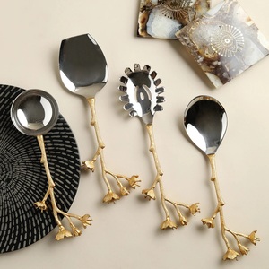 Ensemble de couverts de Table en acier inoxydable, couleur or, de luxe, de haute qualité, poli et moderne - Product Image 5