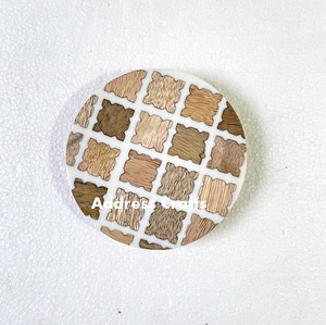 Stylish Marble Acacia Wood Coasters Elegant Cups and Drinks for Home Office Decor or <b>Christmas</b> Table Use <b>Mats</b> & Pads - Product Image 6