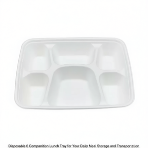 Bandeja de Almuerzo Desechable de 6 Compartimentos para Almacenamiento y Transporte Diario de Comidas - Product Image 2